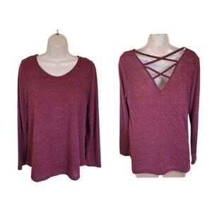 Criss Cross Back Long Sleeve Shirt